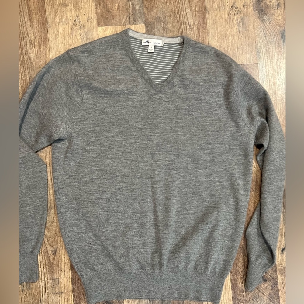 Peter Millar Charcoal V-Neck Sweater
